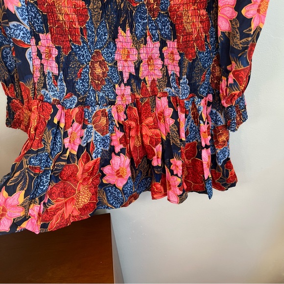 FARM RIO Mini Smocked Dress Garden Navy S - Picture 9 of 12